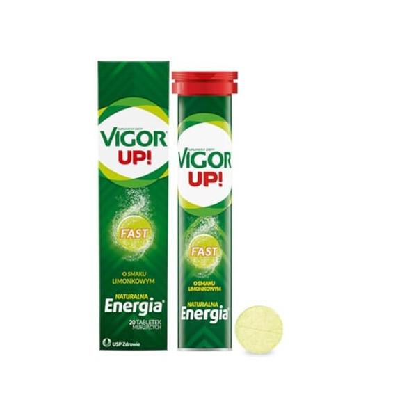 Vigor Up! Fast, o smaku limonkowym, tabletki musujące, 20 szt. - zdjęcie produktu