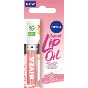 Nivea Caring Lip Oil, nawilżający olejek do ust, różany, 5.5 ml - zdjęcie produktu