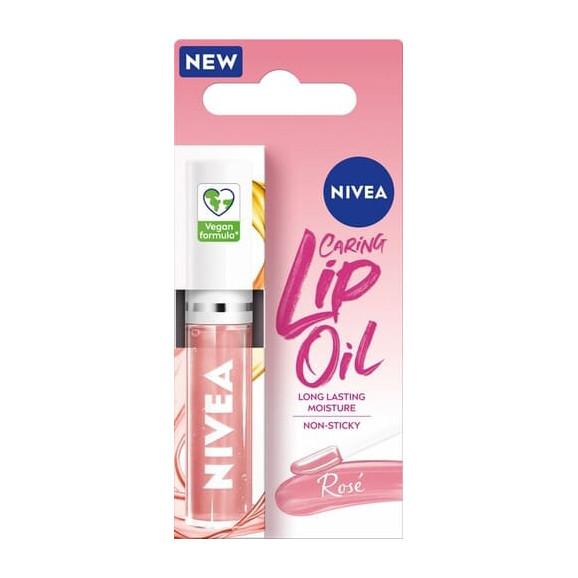 Nivea Caring Lip Oil, nawilżający olejek do ust, różany, 5.5 ml - zdjęcie produktu