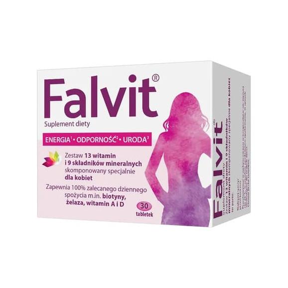 Falvit, tabletki drażowane, 30 szt. - zdjęcie produktu