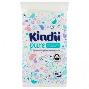 Cleanic Kindii, Pure, bawełniane płatki kosmetyczne dla niemowląt, 60 szt. - zdjęcie produktu