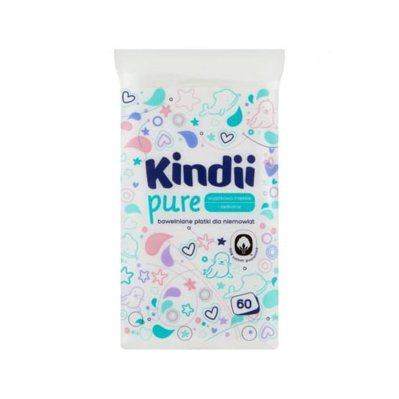Cleanic Kindii, Pure, bawełniane płatki kosmetyczne dla niemowląt, 60 szt. - zdjęcie produktu