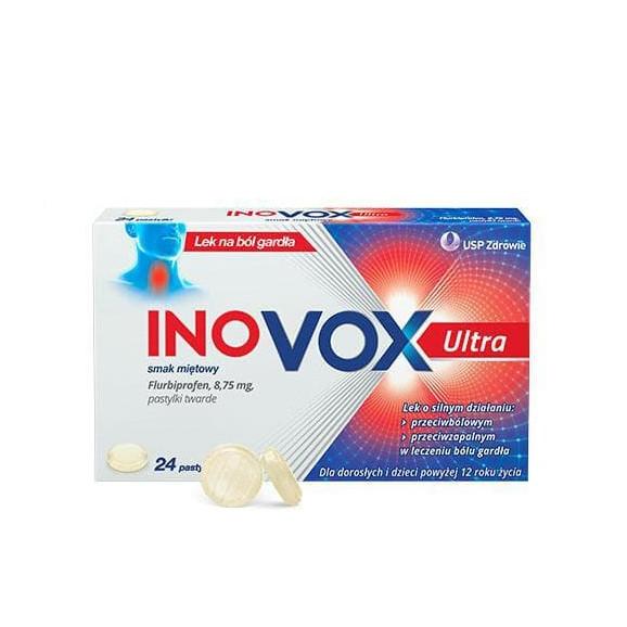 Inovox Ultra, smak miętowy, 8,75 mg, pastylki twarde, 24 szt. - zdjęcie produktu