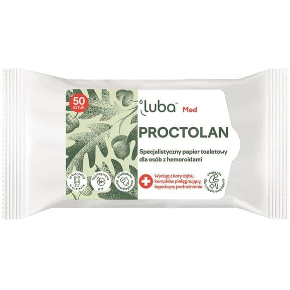 Luba Med Proctolan, specjalistyczny papier toaletowy, dla osób z hemoroidami, 50 szt. Luba Med Proctolan, specjalistyczny papier toaletowy, dla osób z hemoroidami, 50 szt. - zdjęcie produktu