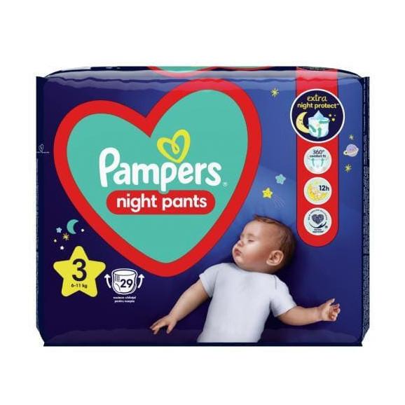 Pampers Night Pants, pieluchomajtki dla dzieci, rozmiar 3, 29 szt. - zdjęcie produktu