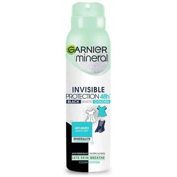 Antyperspirant Garnier Mineral, Invisible Protection, Clean Cotton, spray, 150 ml - zdjęcie produktu