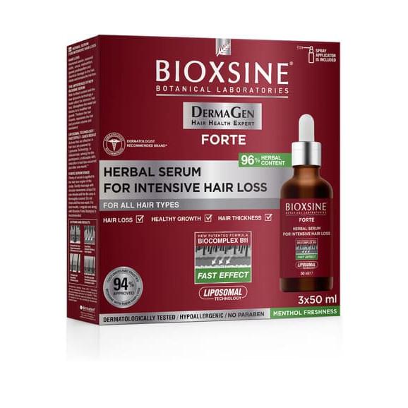 Bioxsine Dermagen Forte, serum przeciw silnemu wypadaniu włosów, 3 x 50 ml - zdjęcie produktu