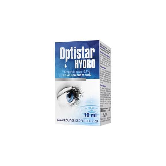 Optistar Hydro, nawilżające krople do oczu z hialuronianem sodu 0,1%, 10 ml - zdjęcie produktu