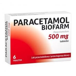 Paracetamol Biofarm, 500 mg, tabletki, 6 szt. - zdjęcie produktu