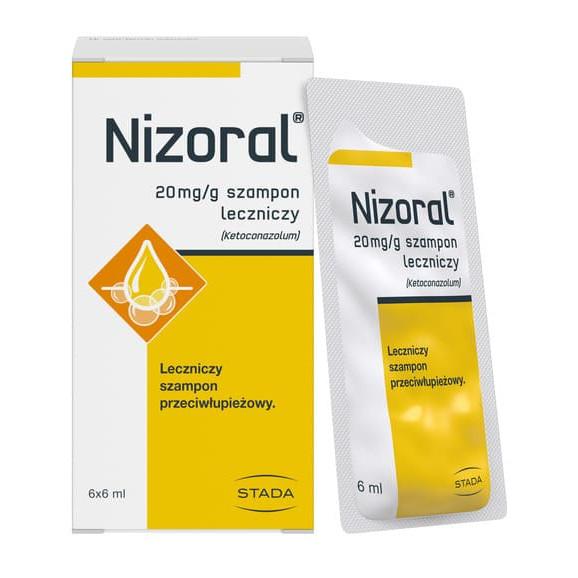 Nizoral, 20 mg/g, szampon leczniczy, saszetki, 6 ml x 6 szt. - zdjęcie produktu
