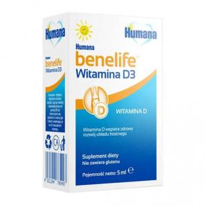 Humana benelife Witamina D3, płyn, 5 ml - zdjęcie produktu