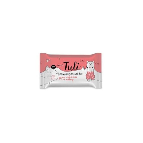 Luba Tuli, nawilżany papier toaletowy dla dzieci, woda i kwas mlekowy, 50 szt. - zdjęcie produktu