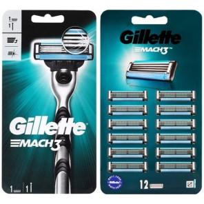  Gillette Mach 3 wkłady do maszynki, 13 szt. + maszynka do golenia, 1 szt. - zdjęcie produktu