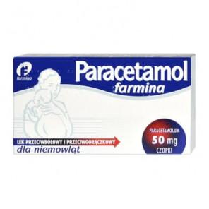Paracetamol Farmina, 50 mg, czopki dla niemowląt, 10 szt. - zdjęcie produktu