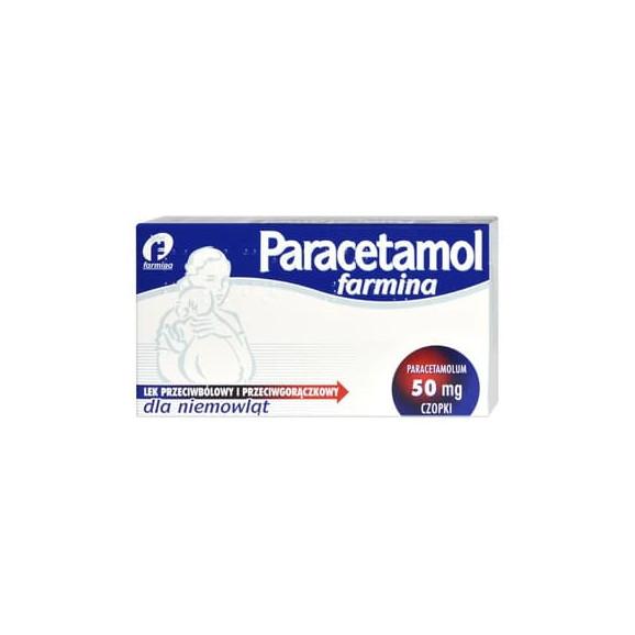 Paracetamol Farmina, 50 mg, czopki dla niemowląt, 10 szt. - zdjęcie produktu