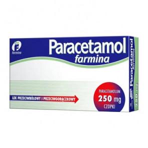 Paracetamol Farmina, 250 mg, czopki, 10 szt. - zdjęcie produktu