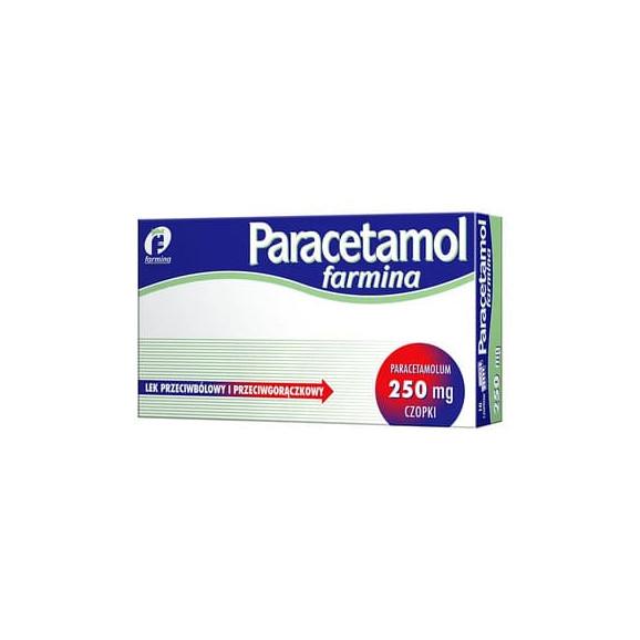 Paracetamol Farmina, 250 mg, czopki, 10 szt. - zdjęcie produktu