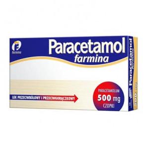 Paracetamol Farmina, 500 mg, czopki, 10 szt. - zdjęcie produktu