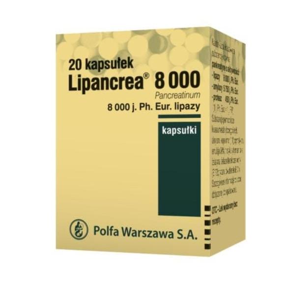Lipancrea 8000, kapsułki, 20 szt. Lipancrea 8000, kapsułki, 20 szt. - zdjęcie produktu
