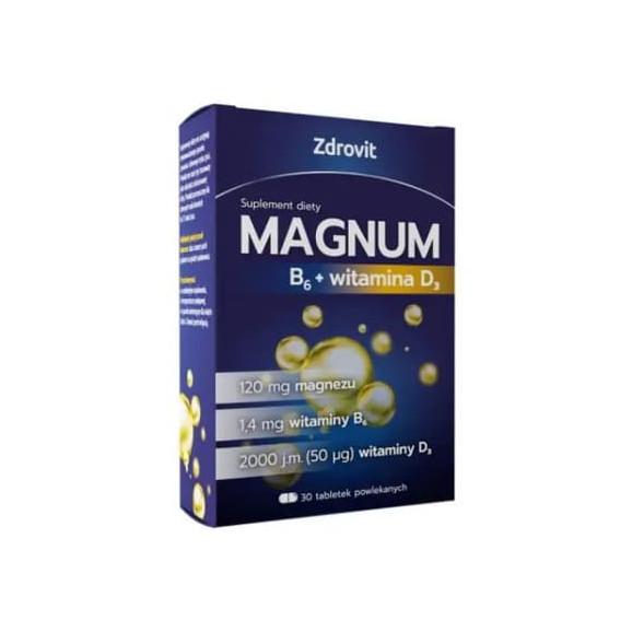 Zdrovit Magnum B6 + D3, tabletki, 30 szt. - zdjęcie produktu