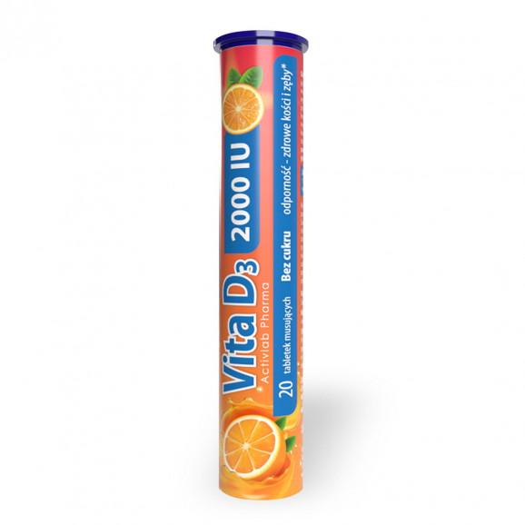 Activlab Vita D3 2000, tabletki musujące o smaku pomarańczowym, 20 szt. - zdjęcie produktu