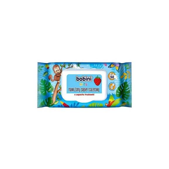Bobini Kids, papier toaletowy nawilżany dla dzieci, truskawka, 50 szt. - zdjęcie produktu