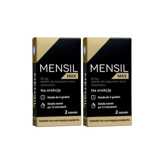 Mensil Max 50 mg, tabletki do rozgryzania i żucia, 2x 2 szt. Mensil Max 50 mg, tabletki do rozgryzania i żucia, 2x 2 szt. - zdjęcie produktu