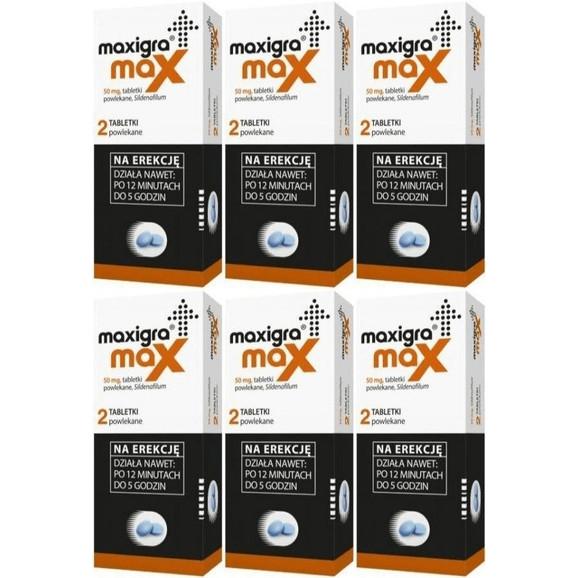 Maxigra Max, 50 mg, tabletki powlekane, 6x 2 szt. - zdjęcie produktu