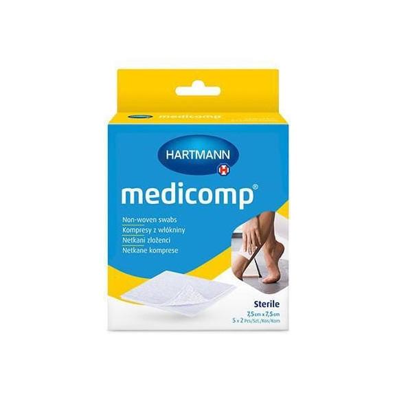 Medicomp, kompresy jałowe, włókninowe, 4-warstwowe, 7,5 cmx7,5 cm, 10 szt. - zdjęcie produktu