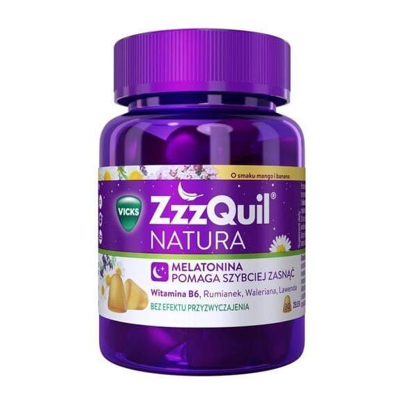 ZzzQuil Natura, żelki z melatoniną, mango-banan, 30 szt. - zdjęcie produktu