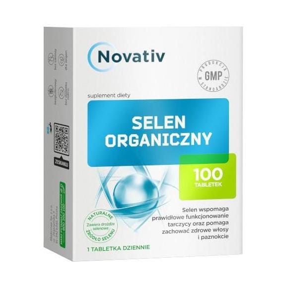 Novativ Selen Organiczny, tabletki, 100 szt. - zdjęcie produktu