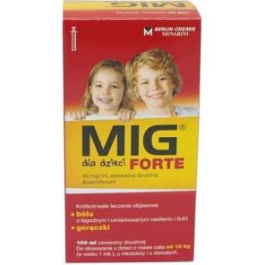 MIG Forte 40 mg/ml, zawiesina doustna dla dzieci o smaku truskawkowym (100 ml) - zdjęcie produktu