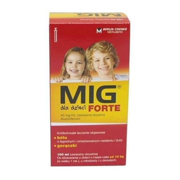 MIG Forte, zawiesina dla dzieci, 40mg/ml, 100 ml - zdjęcie produktu