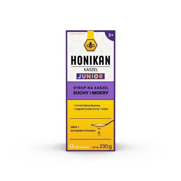 Honikan Kaszel Junior, na kaszel suchy i mokry, syrop, 230 g Honikan Kaszel Junior, na kaszel suchy i mokry, syrop, 230 g - zdjęcie produktu
