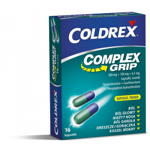 Coldrex Complex Grip 500 mg, kapsułki, 16 szt. - zdjęcie produktu
