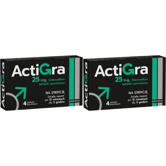 Actigra 25 mg, tabletki, 2x 4 szt. - zdjęcie produktu