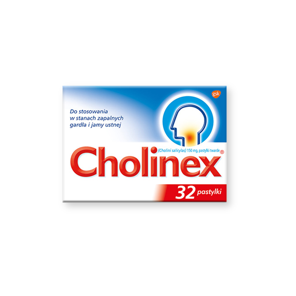 Cholinex, 150 mg, pastylki do ssania, 32 szt. Cholinex, 150 mg, pastylki do ssania, 32 szt. - zdjęcie produktu