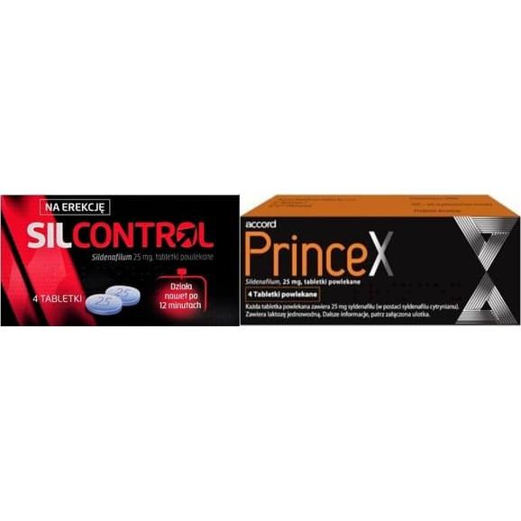 Zestaw Silcontrol 25 mg, 4 szt. + Princex 25 mg, 4 szt. - zdjęcie produktu