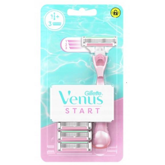 Gillette Venus Start, maszynka do golenia dla kobiet + 3 wkłady, 1 opakowanie - zdjęcie produktu
