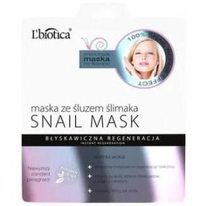 L'Biotica, maska na tkaninie, ze śluzem ślimaka, Snail Mask, 23 ml - zdjęcie produktu