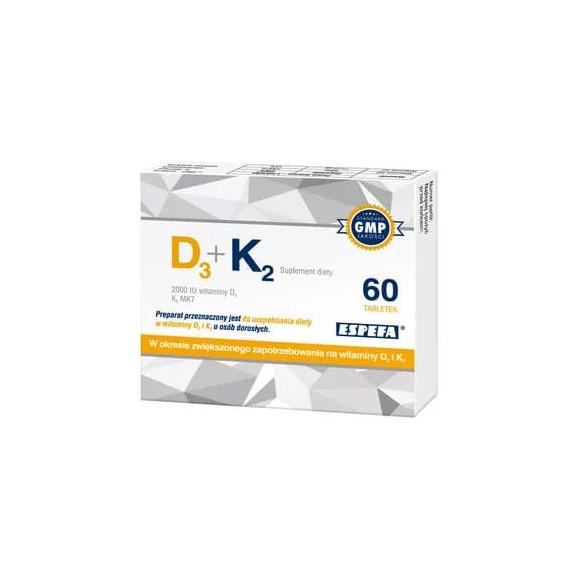Espefa D3 + K2, tabletki, 60 szt. - zdjęcie produktu