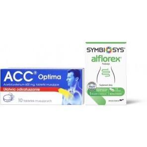Zestaw ACC Optima 600 mg, tabletki musujące, 10 szt. + Alflorex, kapsułki, 15 szt. - zdjęcie produktu