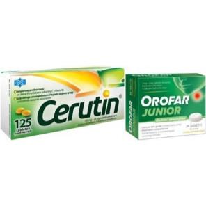 Zestaw Orofar Junior, 1 mg+1 mg, tabletki do ssania, 24 szt. + Cerutin, 100 mg+25 mg, tabletki powlekane, 125 szt. - zdjęcie produktu