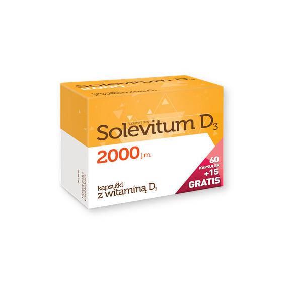 Solevitum D3 2000, kapsułki, 75 szt. (60 szt. + 15 szt.) - zdjęcie produktu