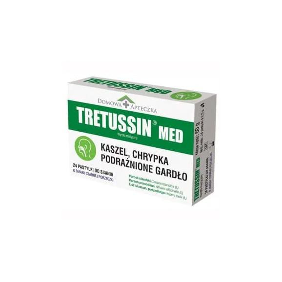 Tretussin Med, pastylki do ssania o smaku czarnej porzeczki, 24 szt. - zdjęcie produktu