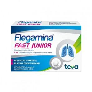 Flegamina Fast Junior, tabletki ulegające rozpadowi w jamie ustnej, 20 szt. - zdjęcie produktu