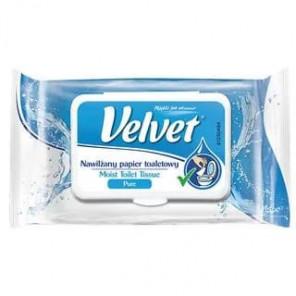 Velvet Pure, papier toaletowy nawilżany, z klipsem, 48 szt. - zdjęcie produktu