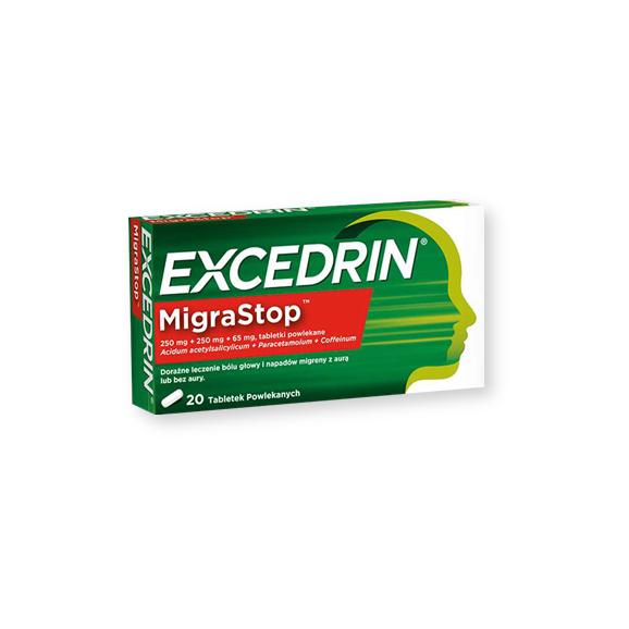 Excedrin MigraStop, tabletki powlekane, 20 szt. - zdjęcie produktu