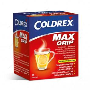 Coldrex MaxGrip, lek przeciw objawom grypy i przeziębienia, smak cytrynowy, saszetki, 14 szt. - zdjęcie produktu