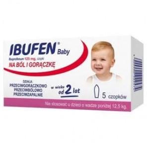 Ibufen Baby 125 mg, czopki od 2 lat, 5 szt. - zdjęcie produktu
